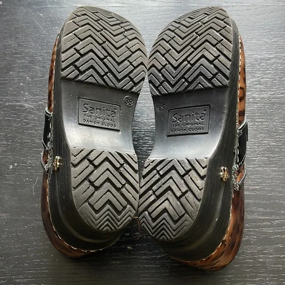 SANITA KOI PROFESSIONAL LEOPARD CLOGS LINDSEY LEXY SIZE EU 38 US 6.5 - 7 - Picture 7 of 8